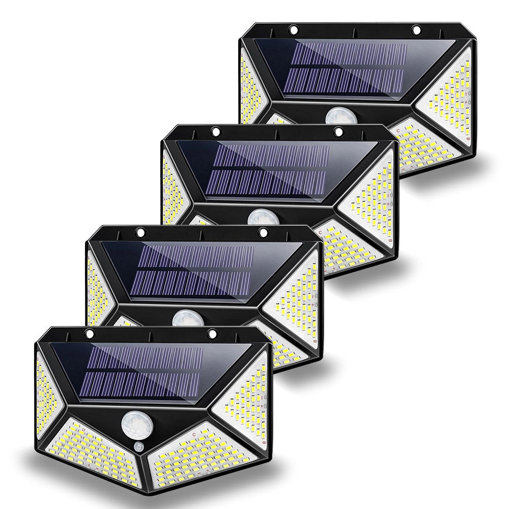 Štiristranska vodoodporna solarna stenska svetilka