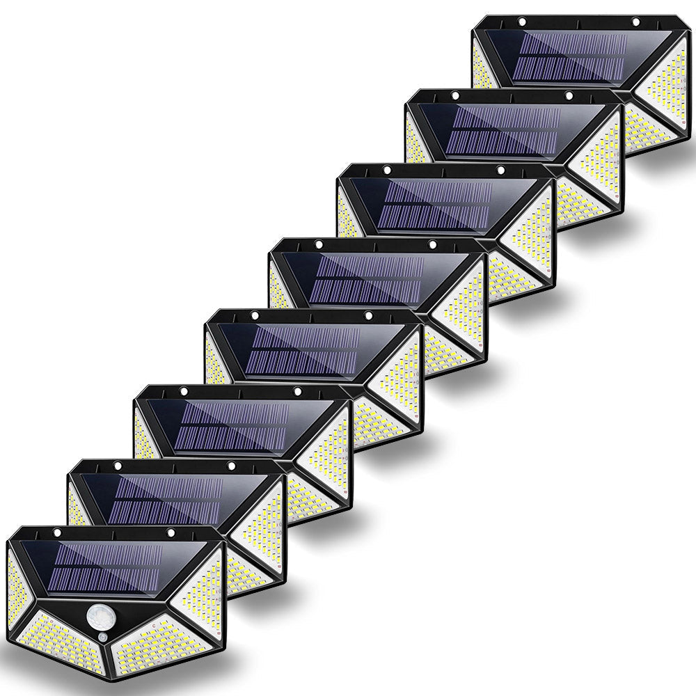 Štiristranska vodoodporna solarna stenska svetilka