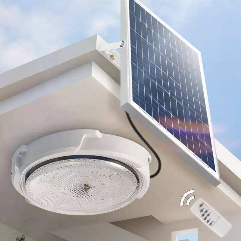 Lampa sufitowa solarna do użytku wewnętrznego/zewnętrznego z pilotem