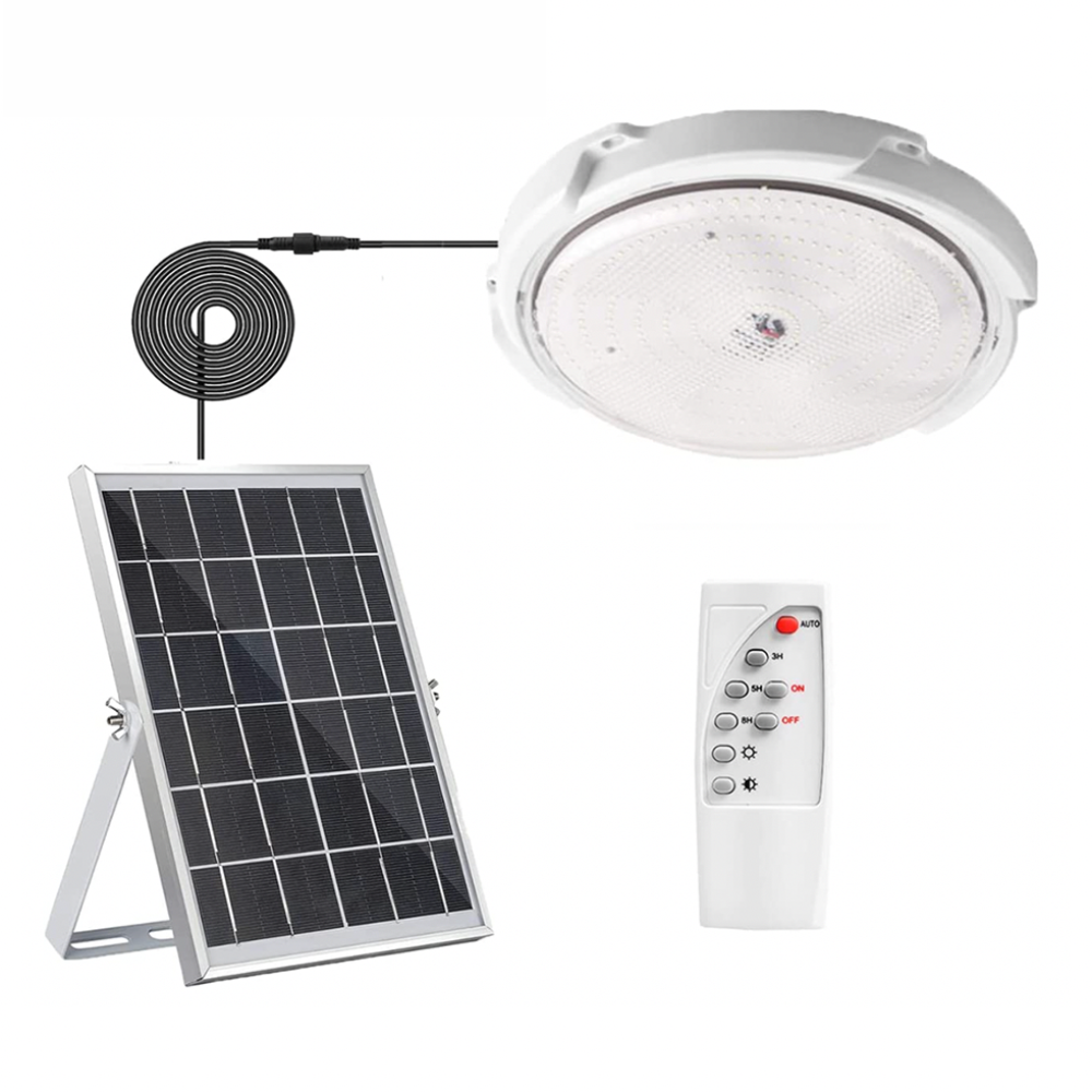 Lampa sufitowa solarna do użytku wewnętrznego/zewnętrznego z pilotem