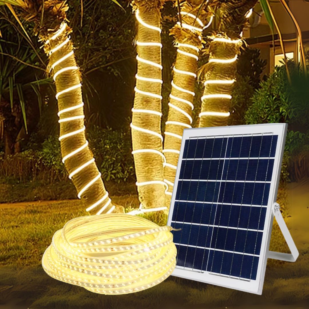 FlexiGlow Solar LED Streifen – Wasserdichtes Außenlicht mit 8 Modi