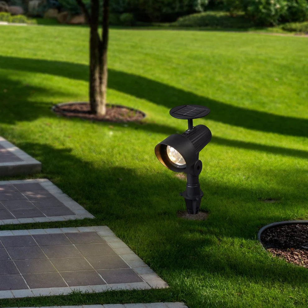 3-częściowy zestaw solarnych lamp ogrodowych – czarny