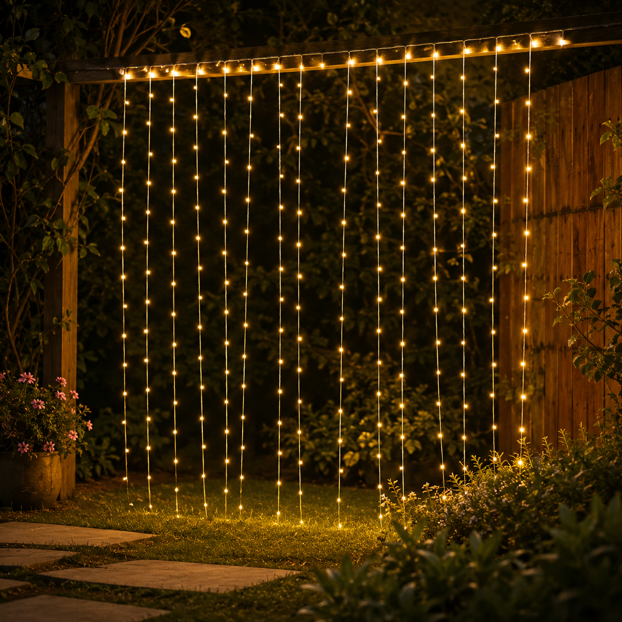 Solarbetriebene Lichterkette für draußen