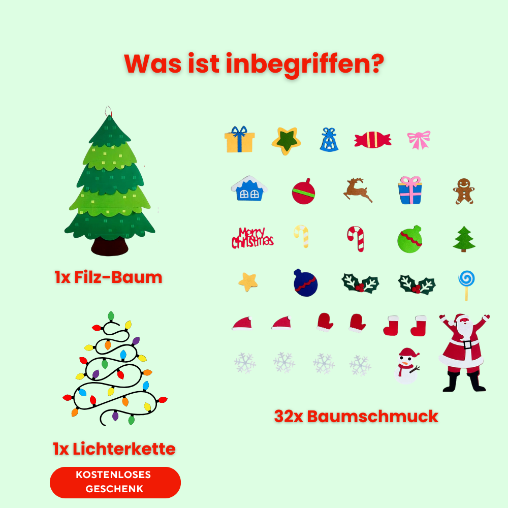 Beleuchteter Filz-Weihnachtsbaum