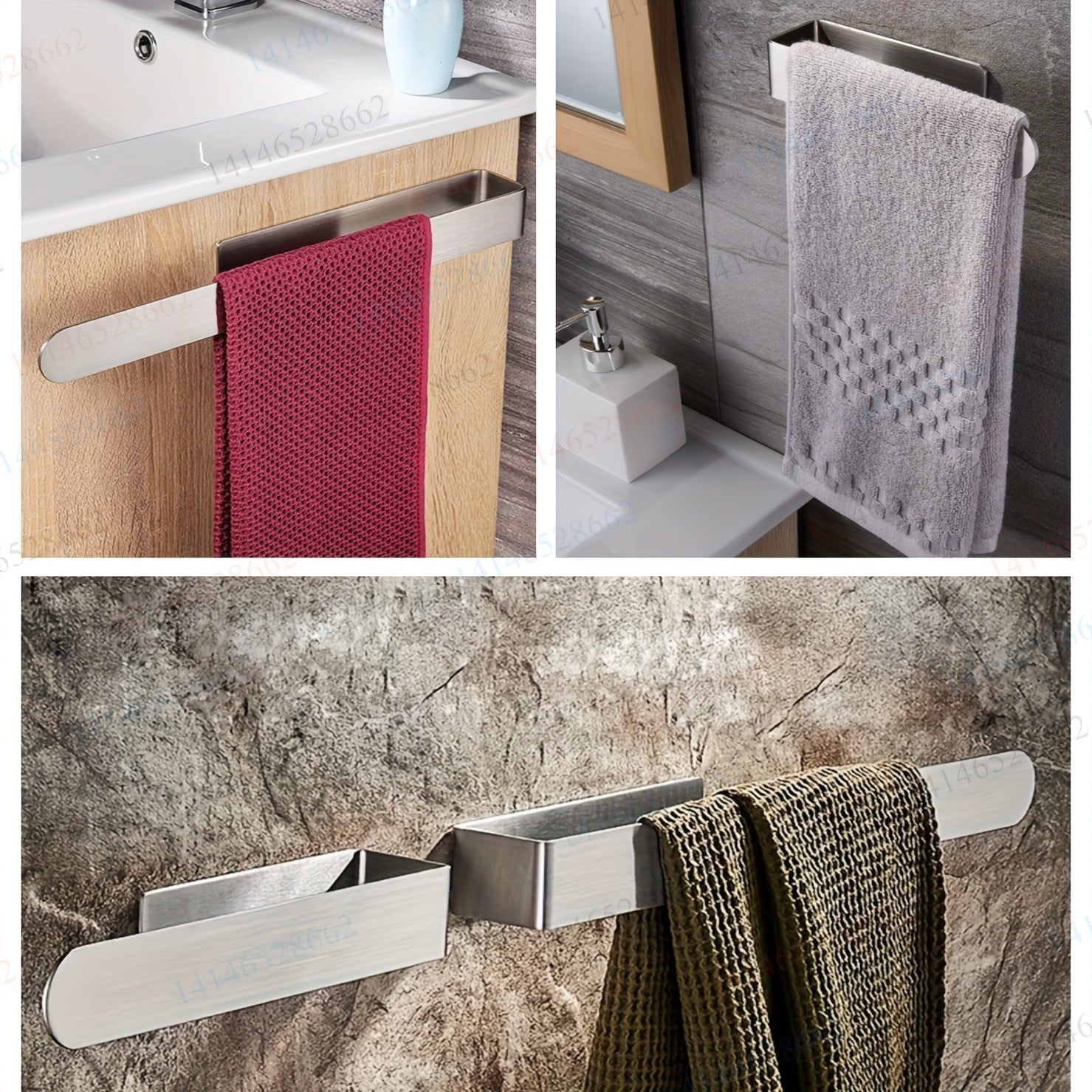 EdelstahlEleganz | Moderner Selbstklebender Handtuchhalter Ohne Bohren Bad 4