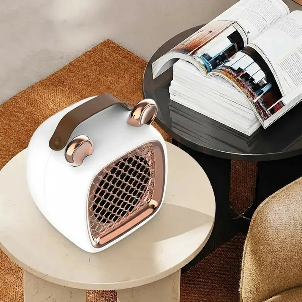 Przenośny elektryczny grzejnik – cichy podgrzewacz na stół i stopy