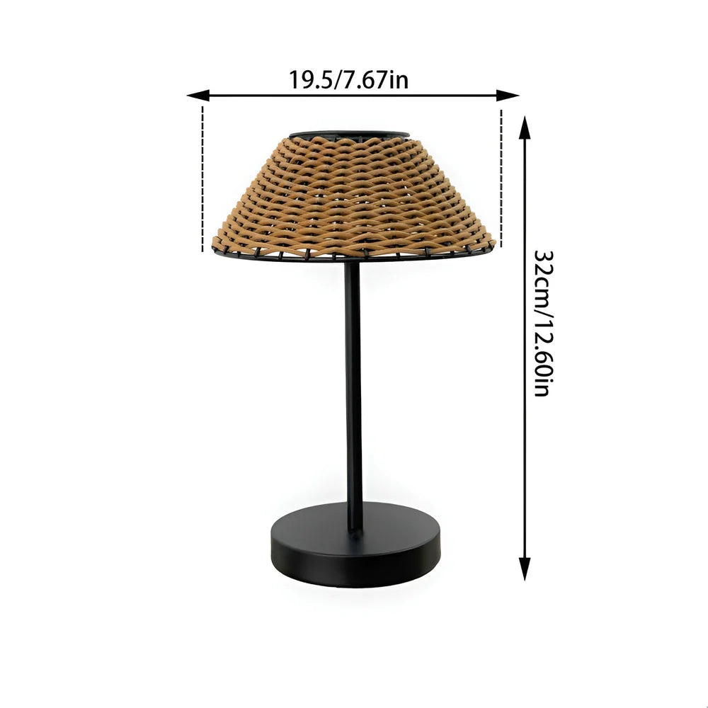SolWeava – Solar Tischlampe mit Geflecht für draußen
