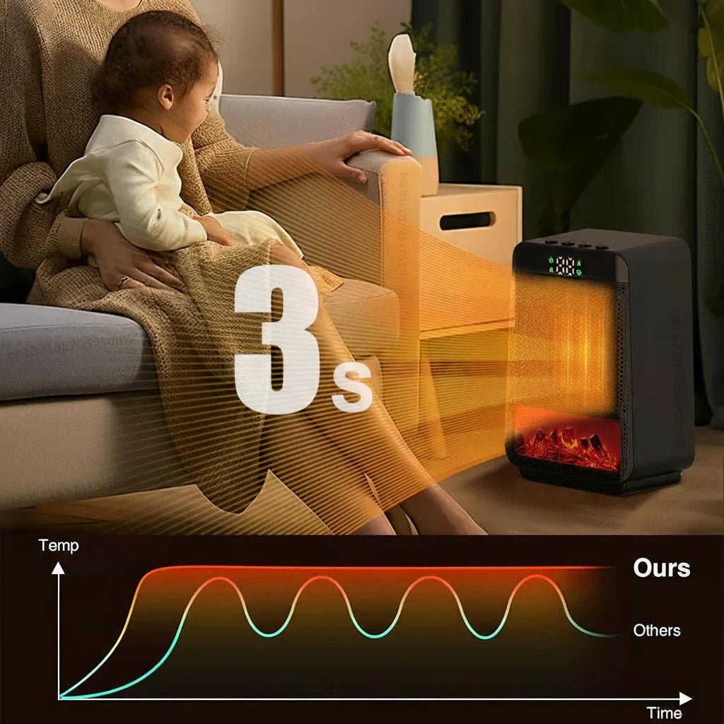 Tragbarer energieeffizienter Steckdosen-Heizlüfter