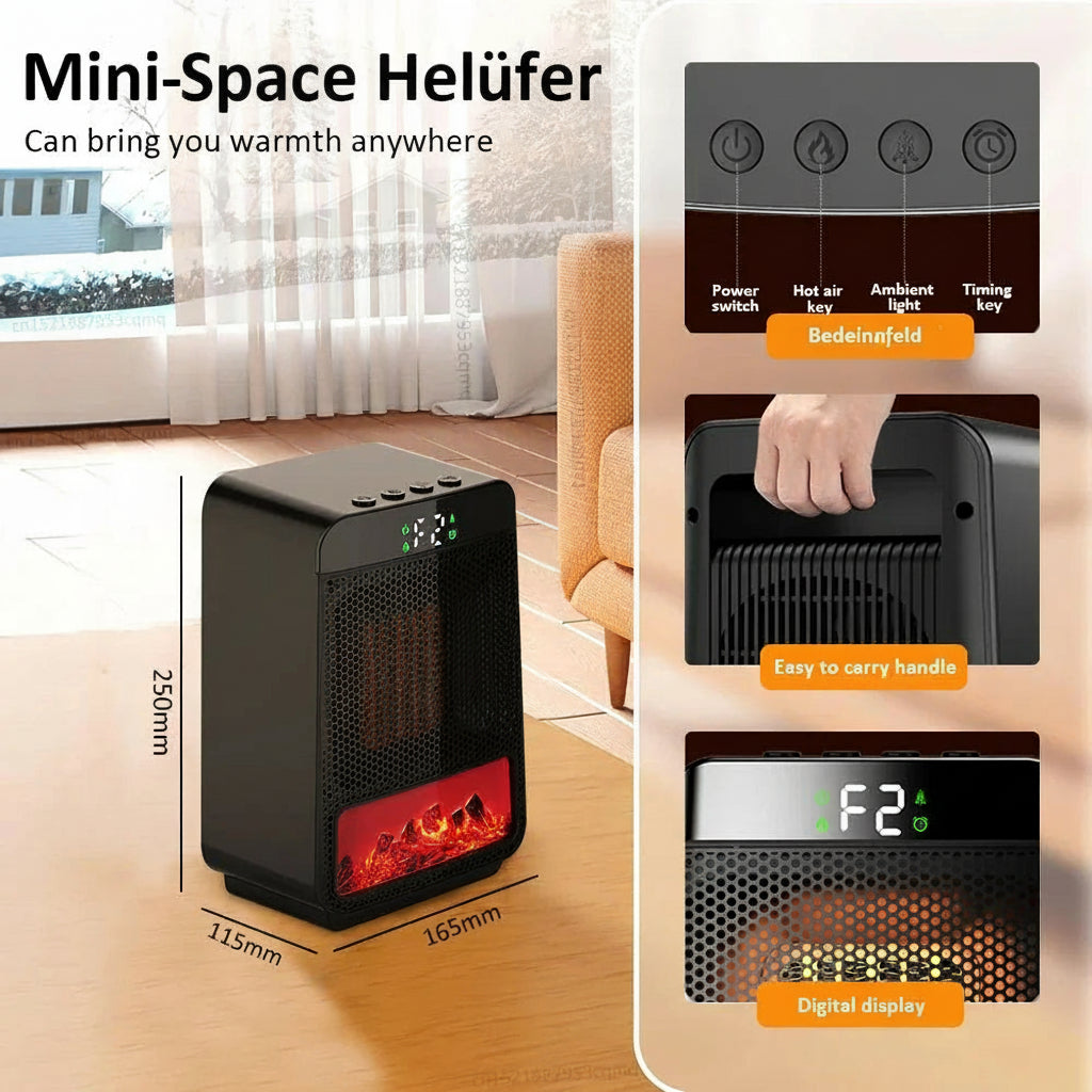 Tragbarer energieeffizienter Steckdosen-Heizlüfter