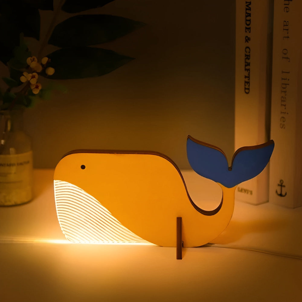 LumiZoo | Niedliche Holz Kinderlampe mit Sanftem LED-Nachtlicht 1