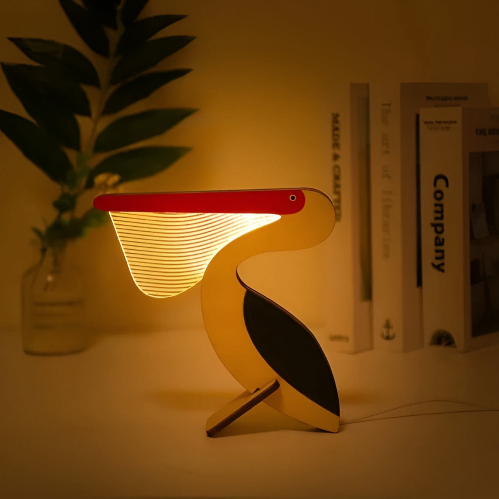 LumiZoo | Niedliche Holz Kinderlampe mit Sanftem LED-Nachtlicht 2