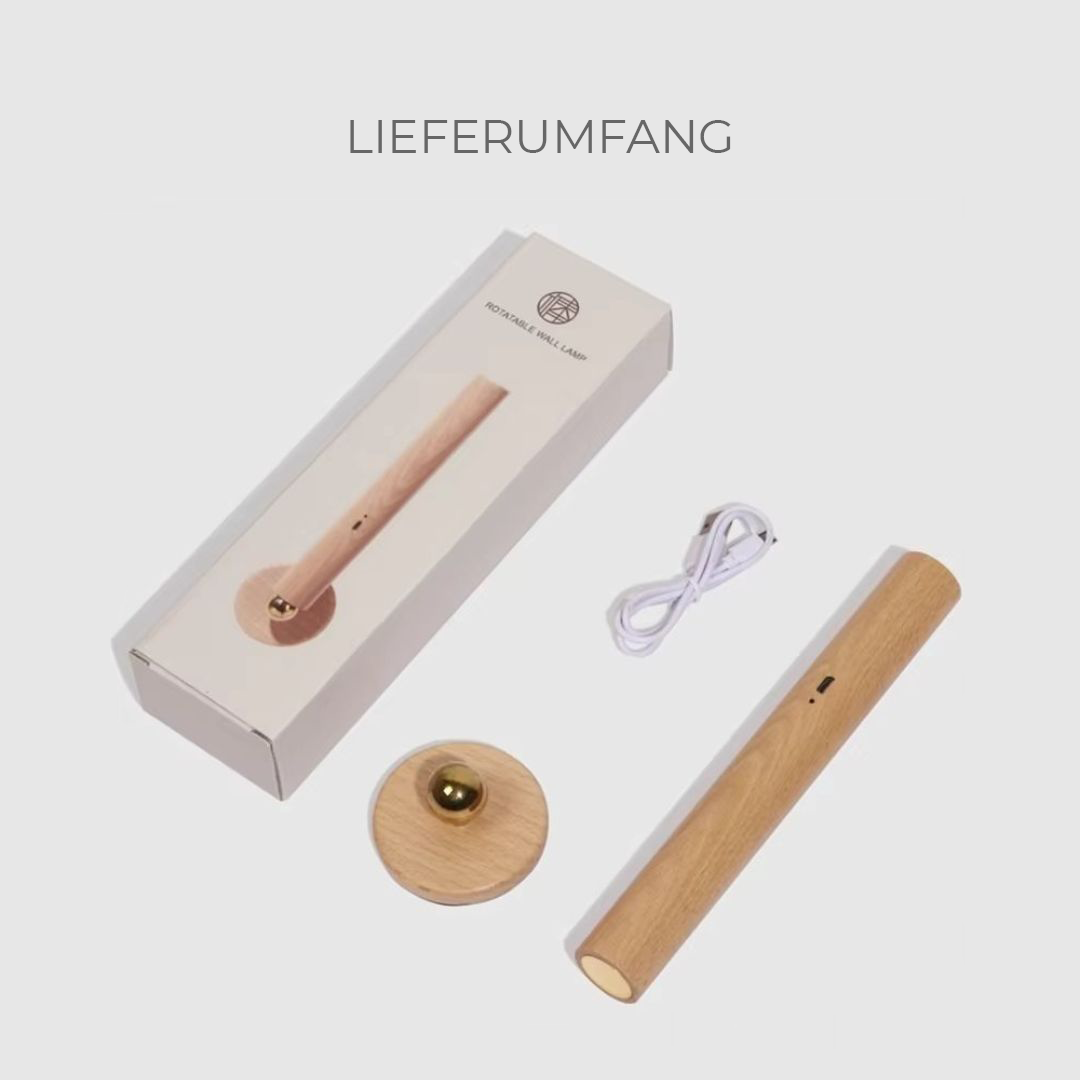 Lustre - Wiederaufladbare Wandleuchte aus Holz