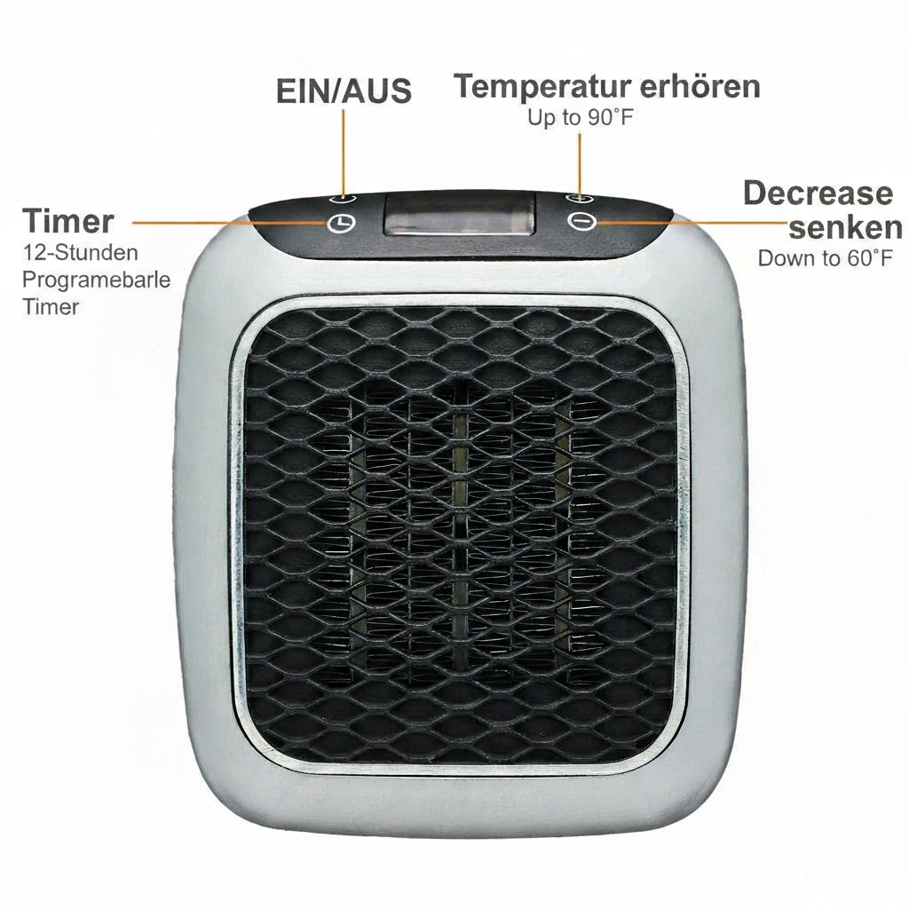 Kompakter elektrischer Heizstrahler für unterwegs