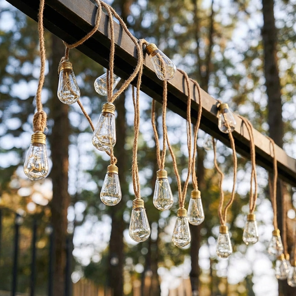 RetroGlow | Nostalgische Solar Lichterkette Outdoor mit Warmweißem Licht 2