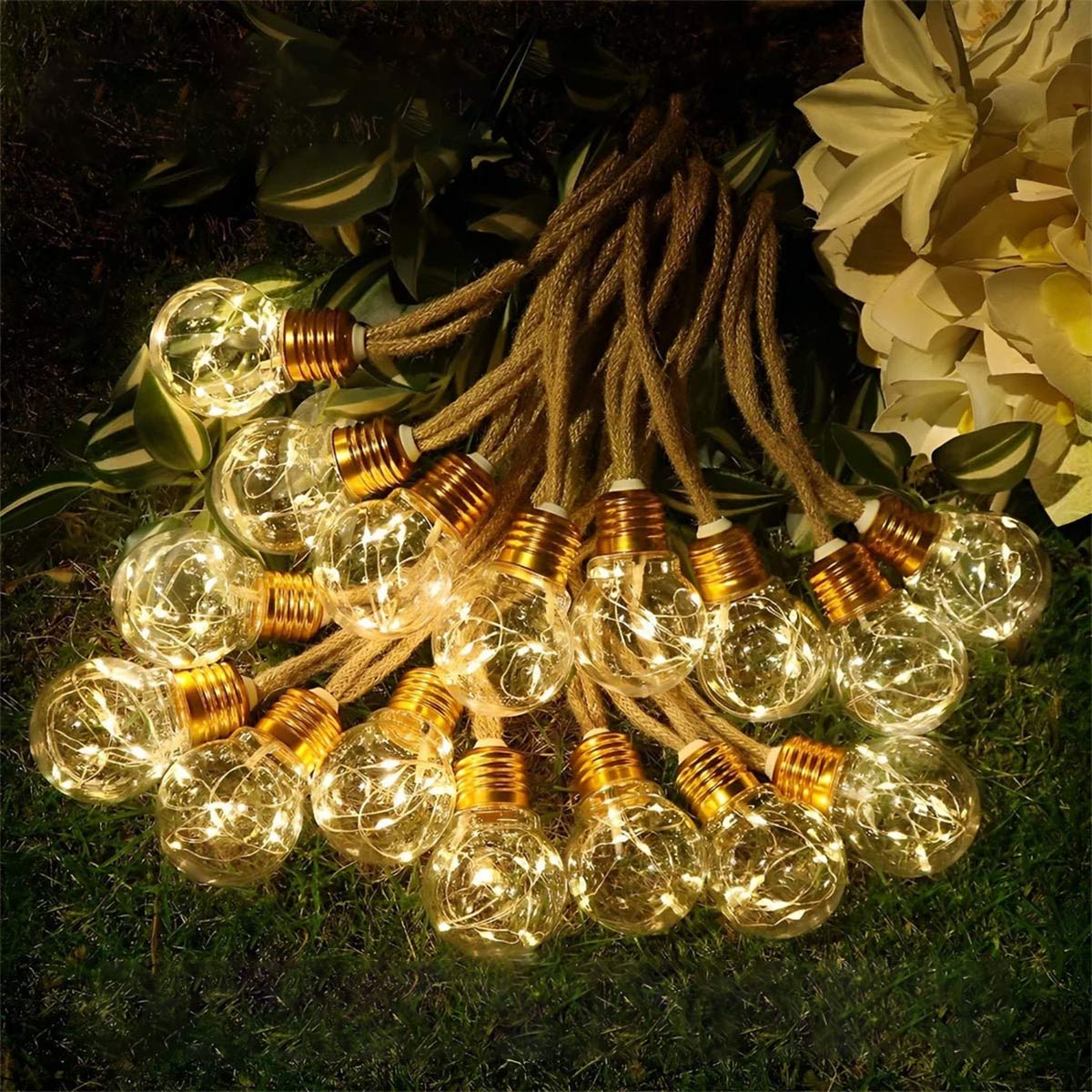 RetroGlow | Nostalgische Solar Lichterkette Outdoor mit Warmweißem Licht 6