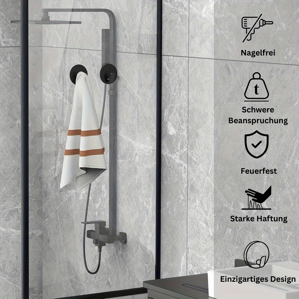 UrbanStyle | Praktisch Elegante Schwarze Wandhaken für Badezimmer 7