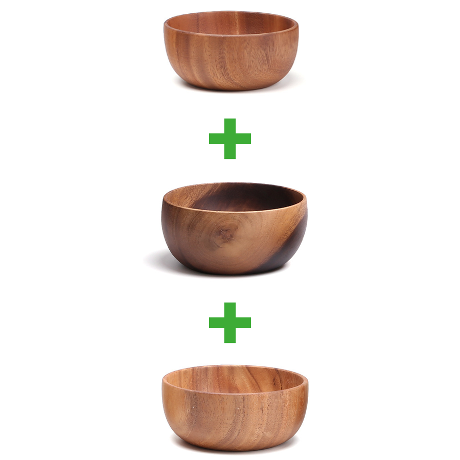 Obst- in solatna skleda iz akacijevega lesa