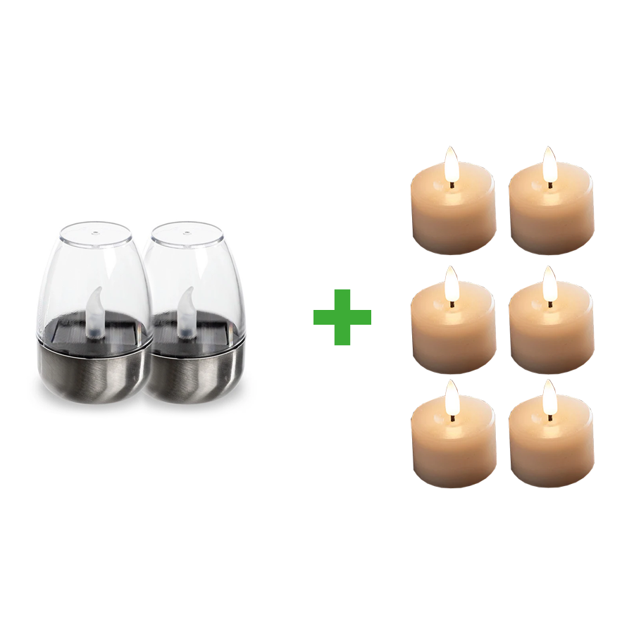 6 kosov kratkih brezplamennih utripajočih LED-sveč