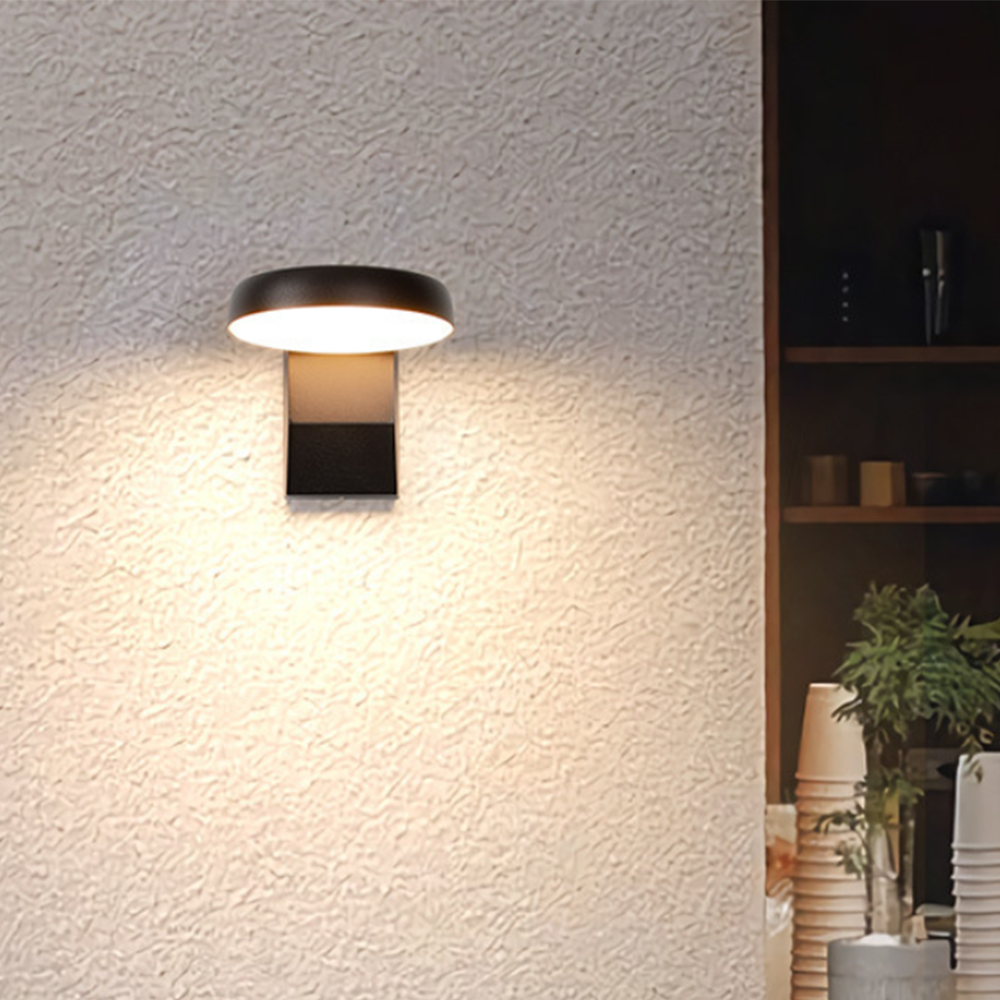 Glowix - Runde Edelstahl Solar-Wandleuchte