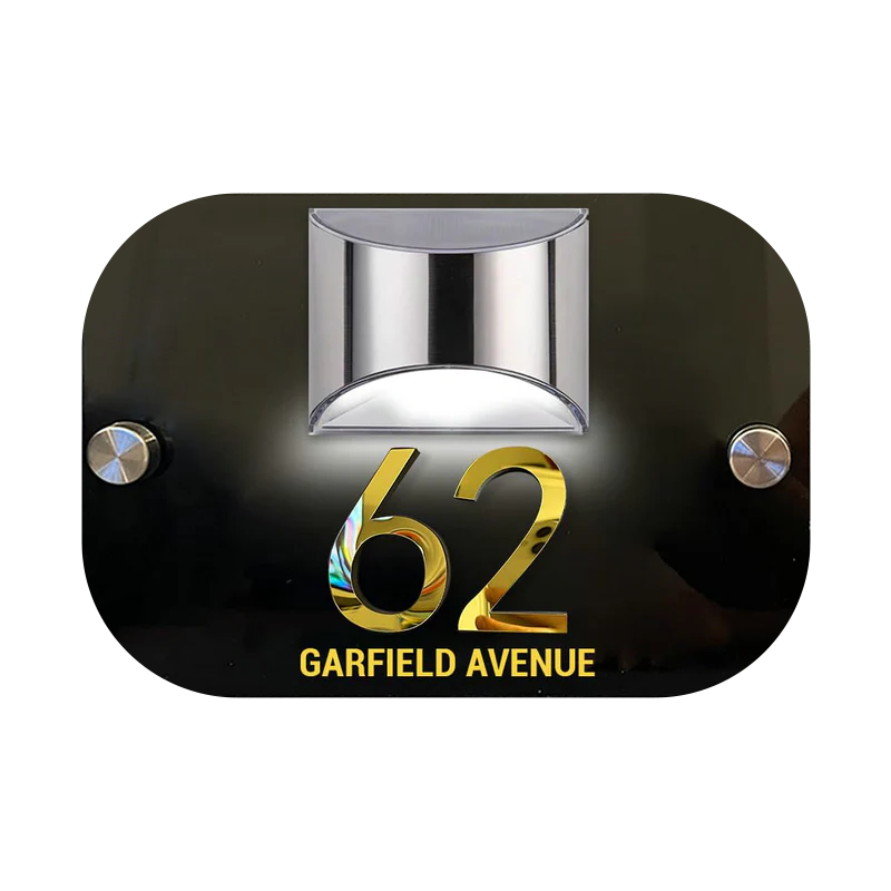 Personalisierte rechteckige 3D-LED-Solar-Hausnummer