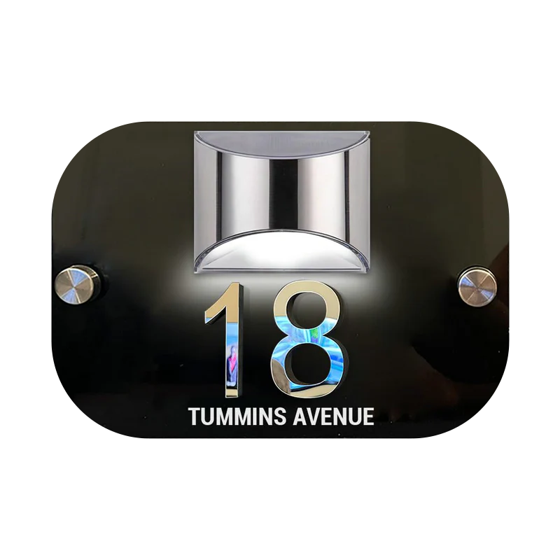 Personalisierte rechteckige 3D-LED-Solar-Hausnummer