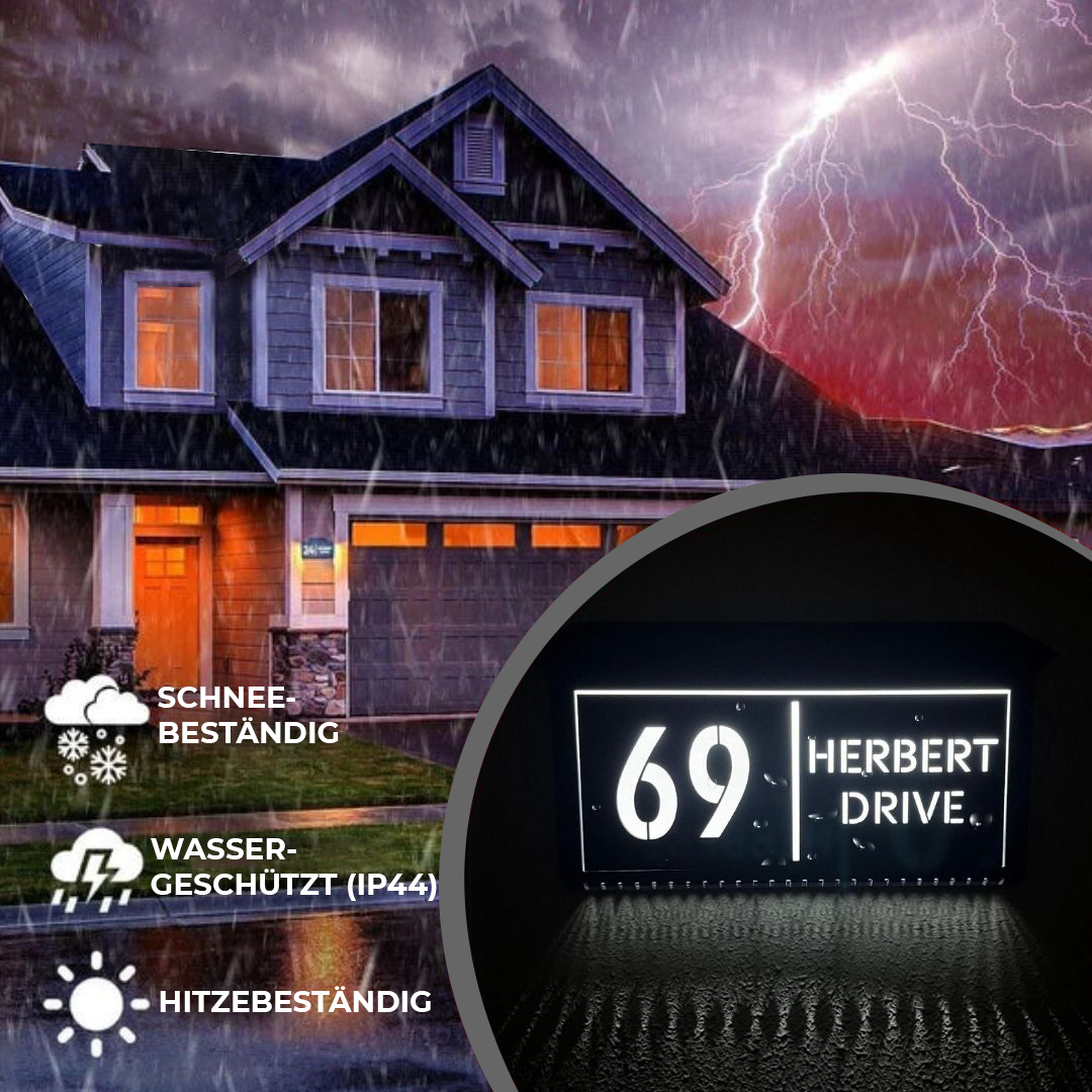 Personalisierte LED-Solar-Hausnummer 2.0