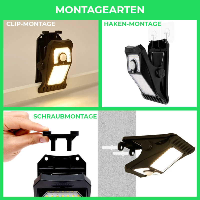 SolarClip Light – Solar Clip-Leuchte mit USB & Bewegungssensor